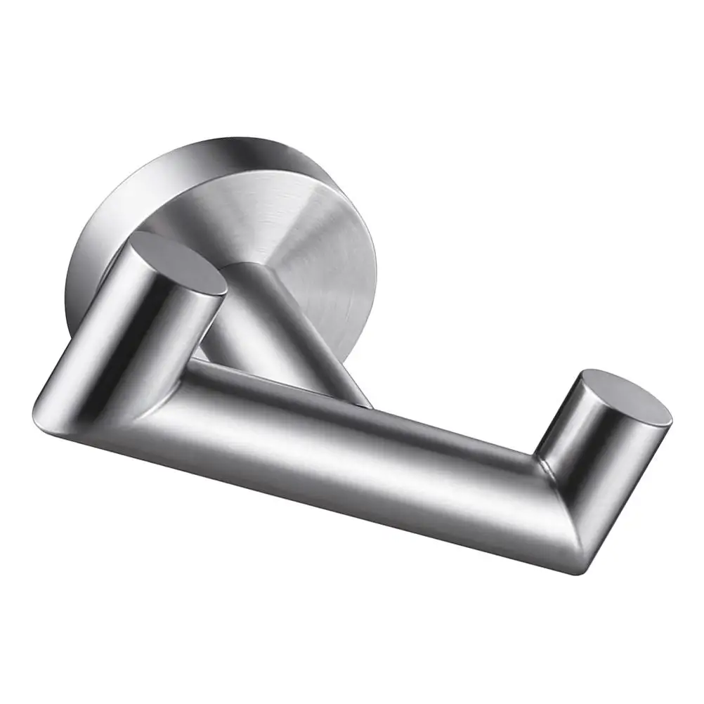 

Stainless Steel Towel Hook Wall Mounted Bathroom Double Towel Hook For Hanging Towels Kitchen Coat Hooks 304 Rustproof