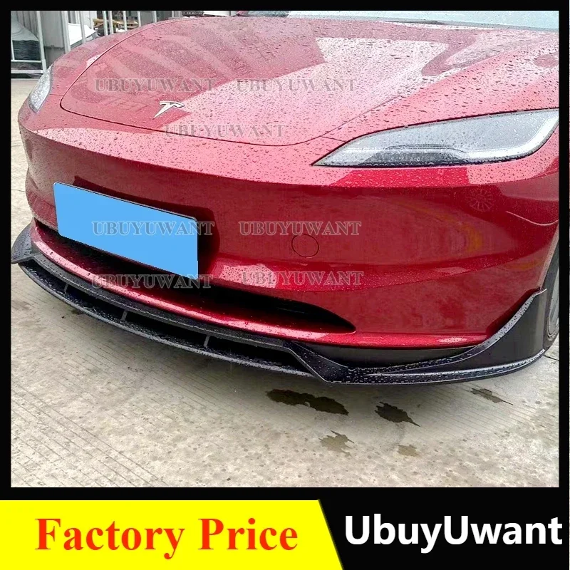 

UBUYUWANT лучше, новый дизайн, АБС-пластик, 4 детали, передний бампер, спойлер, сплиттер для Tesla Model 3, обновление 2023+