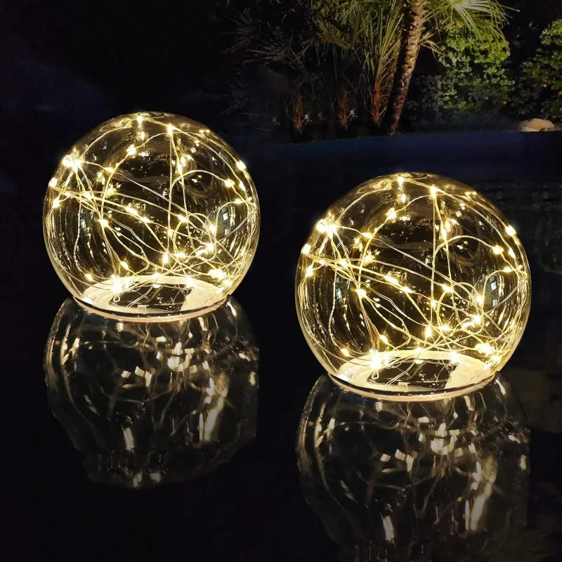 

Solar Floating Pool Lights, Warm White LED Solar Glow Globe Pool Lights That Float, Auto ON/Off Waterproof Pool Floating Lights