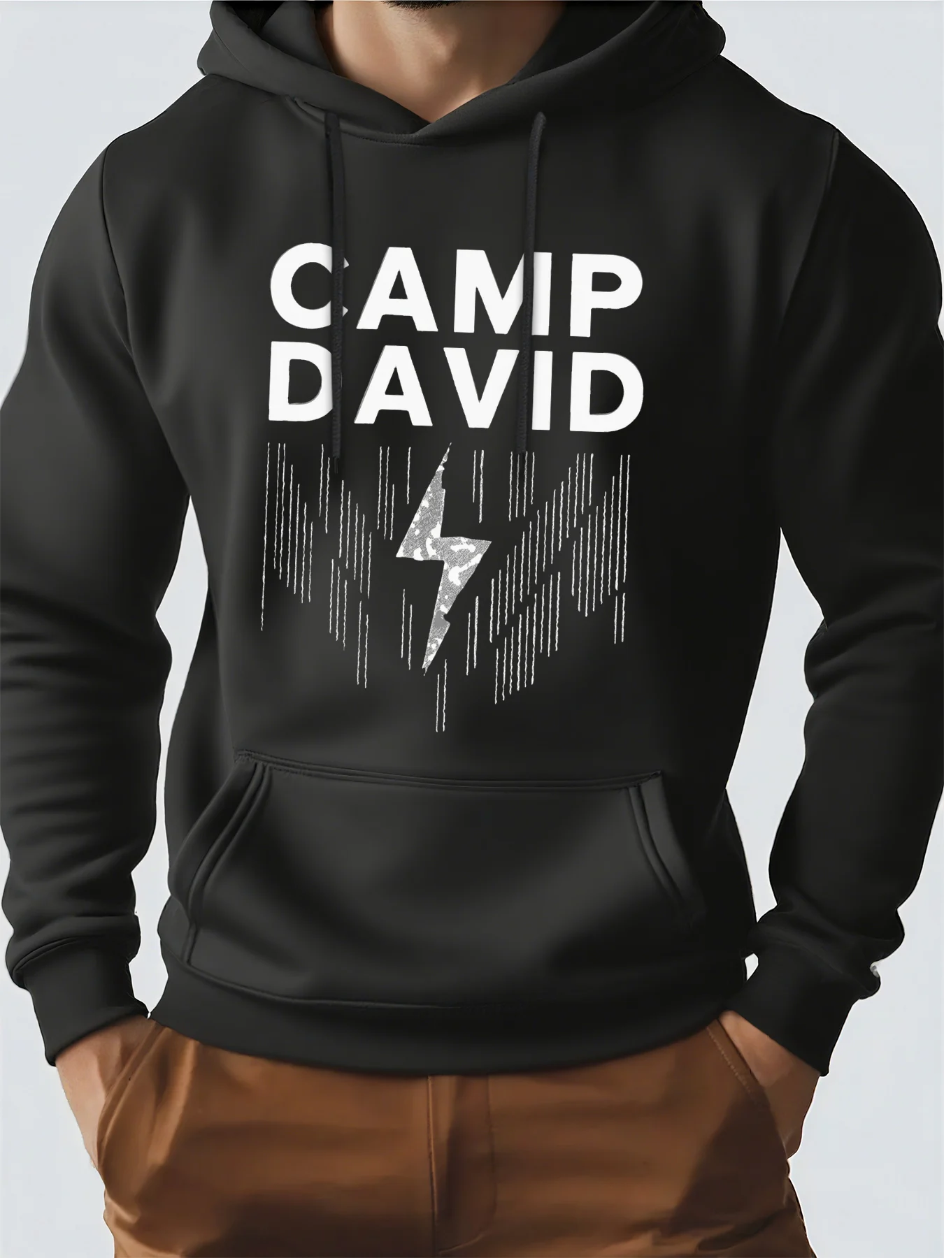 Hoodie for Men, Streetwear, Lightning Bolt Design Print Graphic Hoodies for Men, Suitable for Wearing in Spring, Autumn, and Winter Sweatshirt