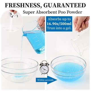 70PCS Portable Toilet Gel Packs & Bags Set, Absorbent Resin, Odor Eliminator, Emergency Sanitation for Camping, Hiking & Outdoor