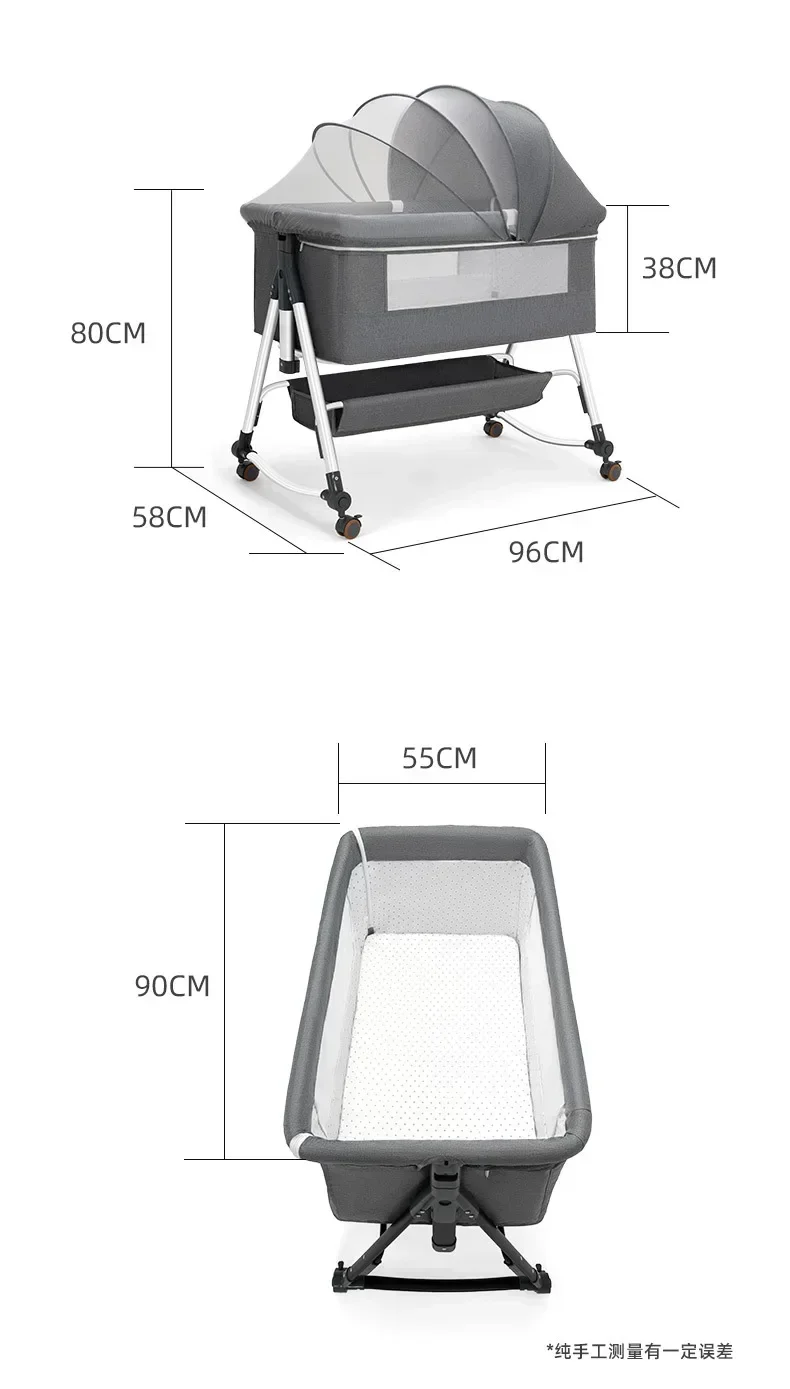 Портативная детская кроватка, многофункциональная люлька, дорожная кроватка с дышащей сеткой, прикроватная кроватка и пеленальный столик