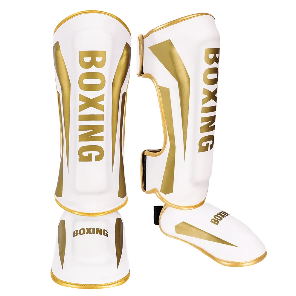 Muay Thai beenbescherming Sanda gevecht achterkant van de voetbescherming scheenbescherming boksen verdikte gevechtsuitrusting enkelbescherming