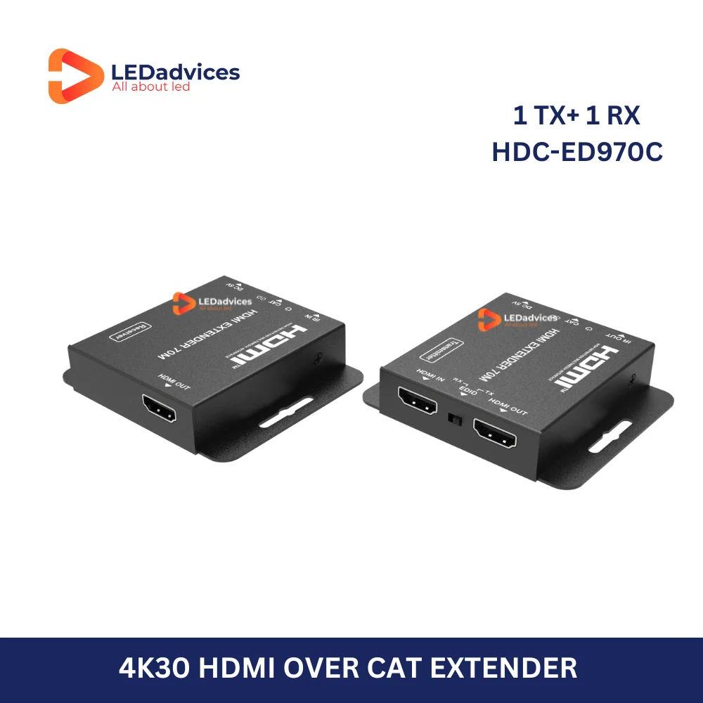 HDMI Extender Over CAT6, 230ft/70m at 1080p, 131ft/40m at 4K30, HDMI 1.4, HDCP 1.4, HDMI Loop Out, EDID Copy, Zero-Delay