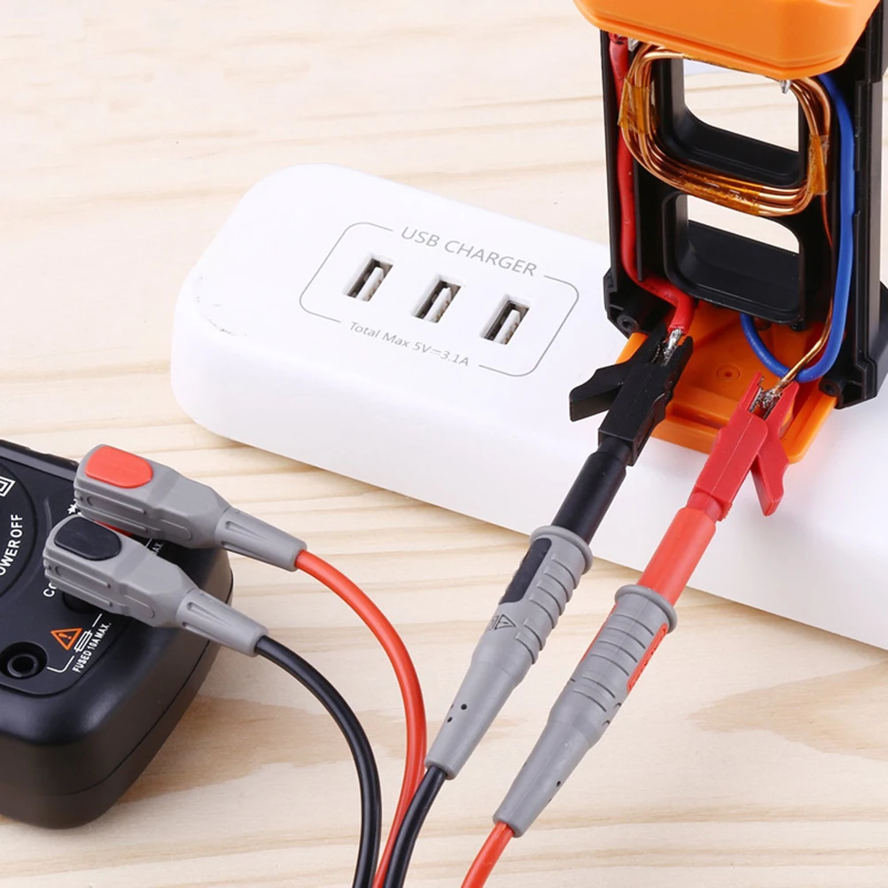 

Test Probe Kit Insulated Multimeter Leads With Alligator Clips For Digital Clamp Meter Automotive Electrical Testing Pvc