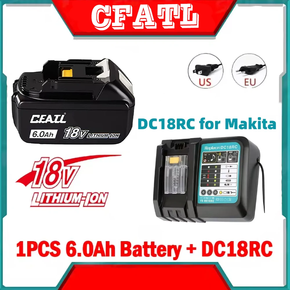 

For Makita battery rechargeable 18V 6.0Ah lithium battery,18V BL1840, BL1830, BL1850, BL1850B For Makita tool battery