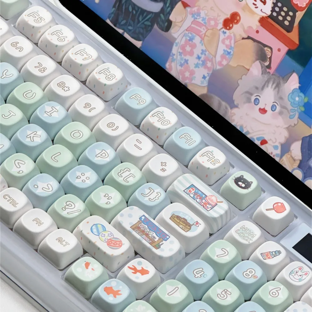 Personalized keycap 131 keys, cherry MOA summer festival theme, suitable for MX switch 60/84/90/104/108 mechanical keyboard