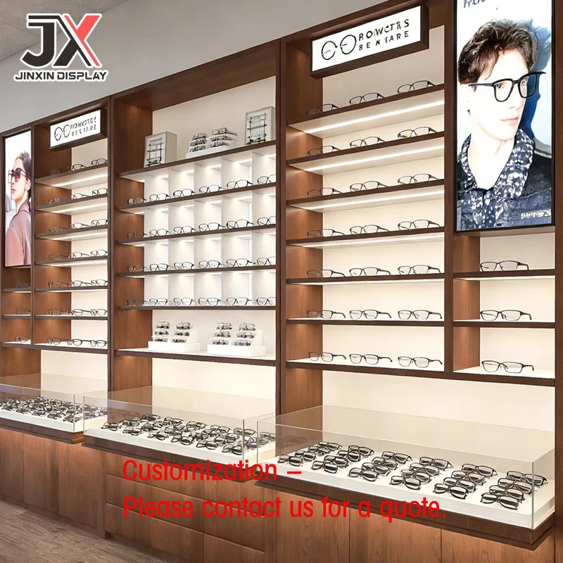custom.Custom Design Counter Fashion Optical Glasses LED-Lit Display Cabinet High Quality Durable Furniture Showcas