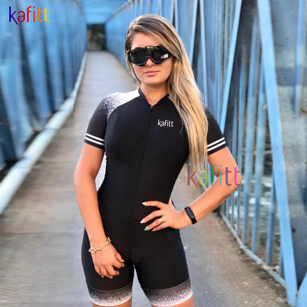 

Kaffit Women's Cycling Jumpsuit Free Shipping To Brasil Little Monkey Summer Professional Short Sleeve Bike Suit Macaquinho