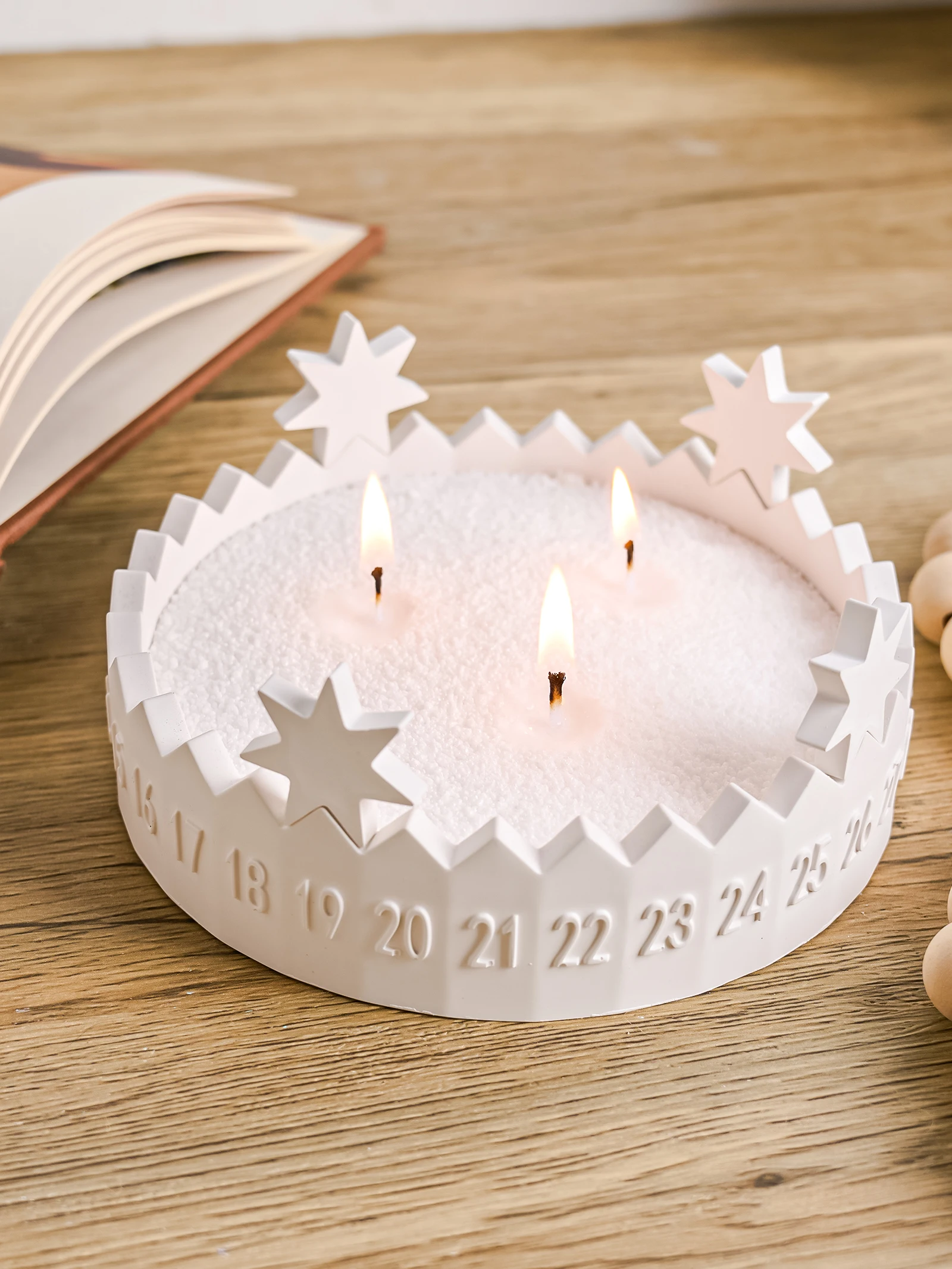 DIY Ring Kalender Kerzenhalter Silikonform Gips Lagerung Ornamente Formen Blumentopf Zement Handwerk Geschenke Form Home Dekorativ
