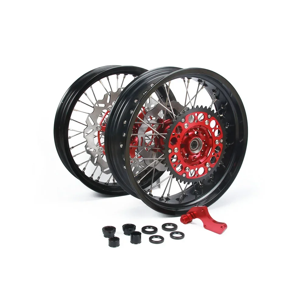 JFG CR125 CR250 CRF250R CRF450R CRF250X 7075 Aluminum Spoked Front Rear Set Wheels Set For HONDA