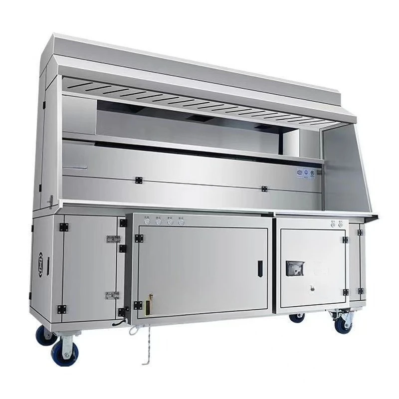 

Hydropower external barbecue truck, smokeless charcoal environmental protection stall purifier,barbecue grill all-in-one machine