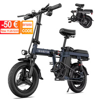 Engwe T14 Folding E-Bike 250W Mini Adult Electric Bicycle with 48V 10Ah Lithium Battery Aluminum Alloy Frame Two-Wheel Design