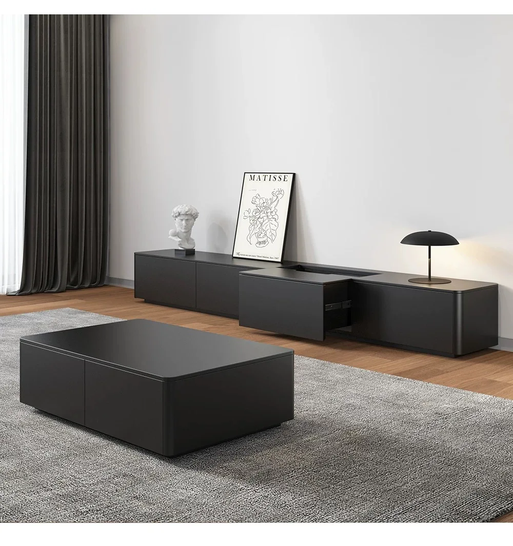 #Modern Minimalist Floor-standing TV Stand Coffee Table Storage Panel Wooden Style LivingRoom Furniture for Hotels Fits 65