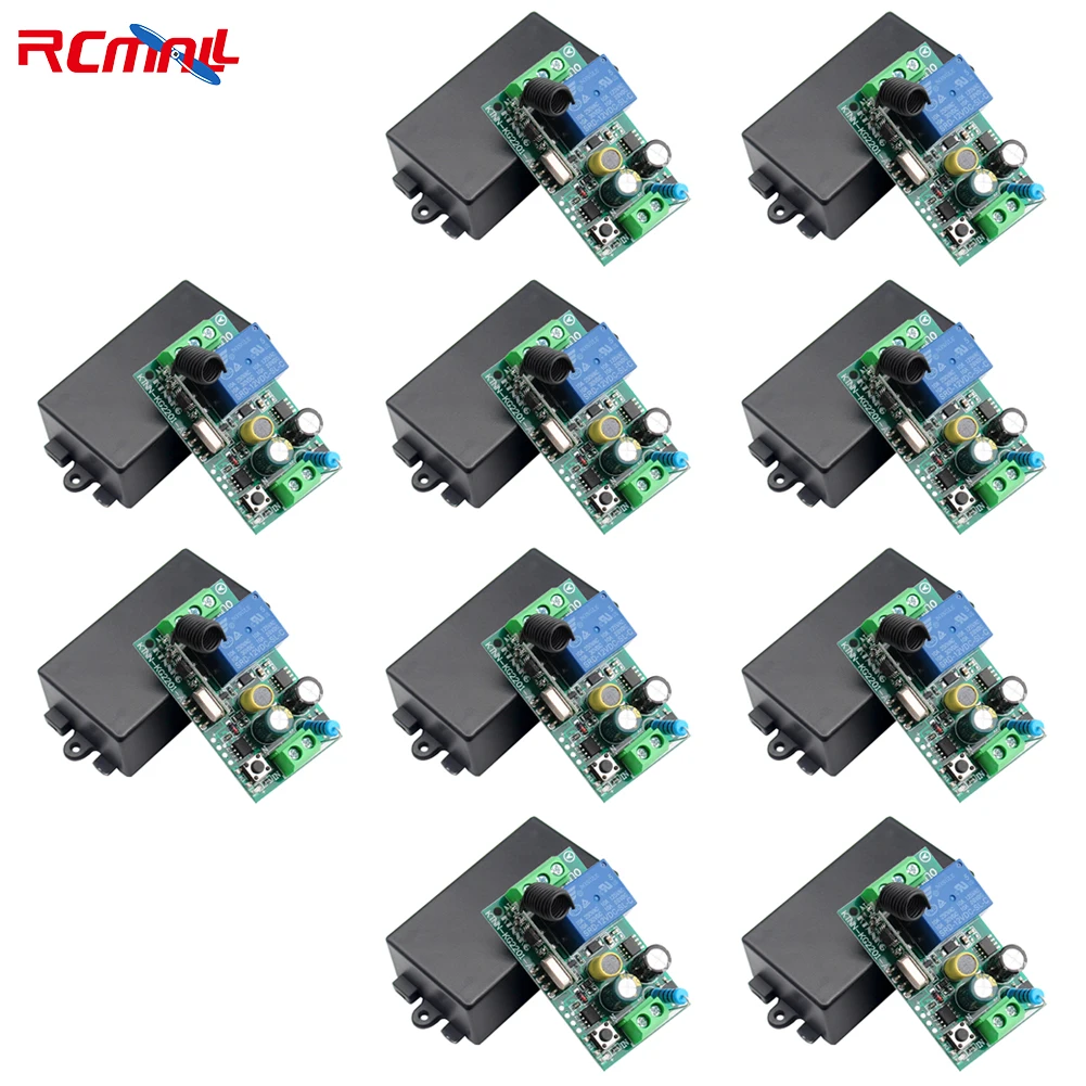 

10PCS 1 Channel Relay 220V 433Mhz Universal Wireless Remote Control Switch Receiver Module for RF 433 Mhz Remote Controls