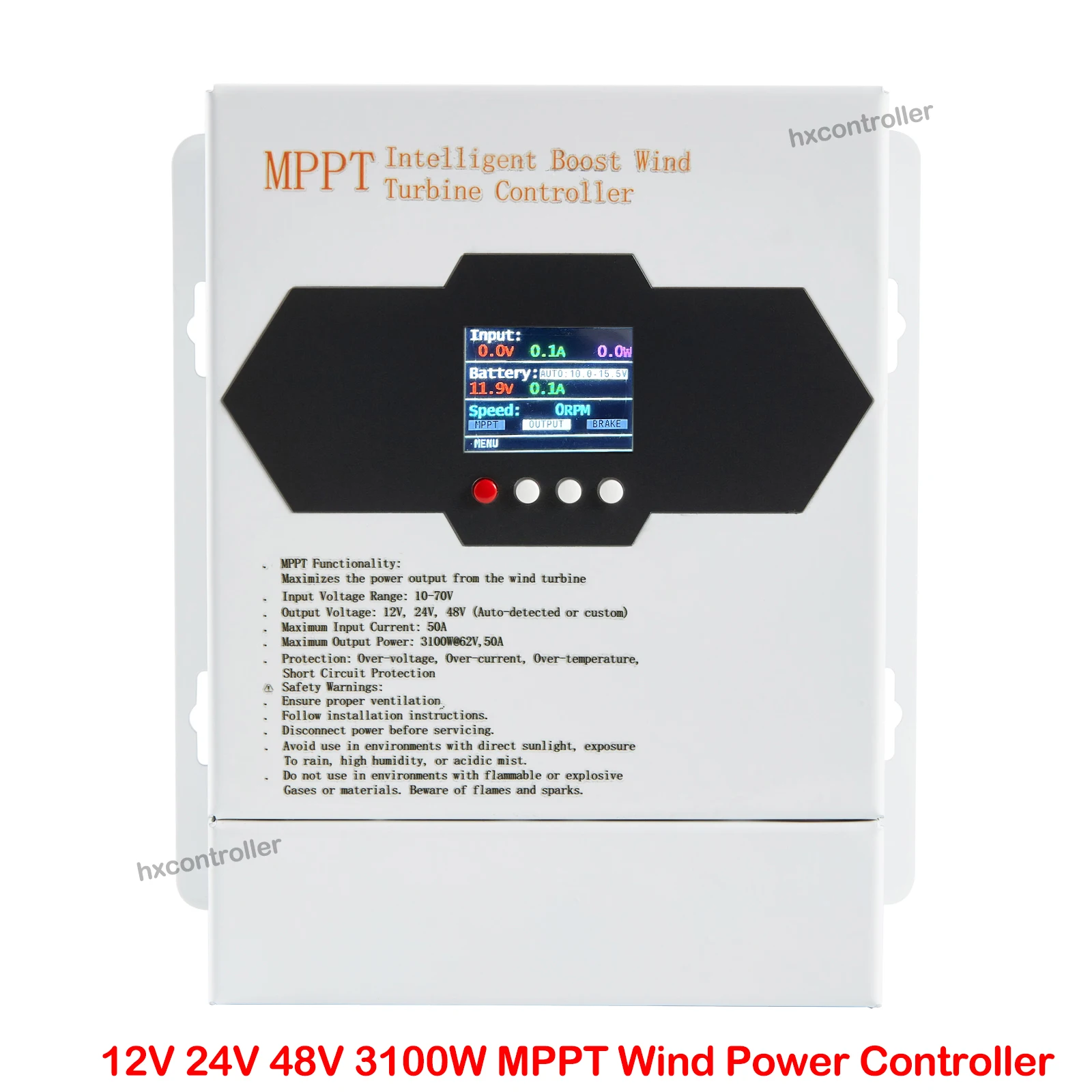 MPPT Wind Turbine Charge Controller Boost Voltage Wind Turbine Generator Regulator 12V 24V 48V 50A 3100W for Lithium Battery