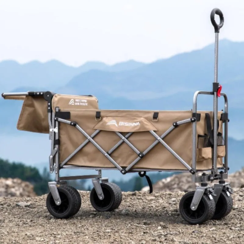

Outdoor Collapsible Camping Trolley Large Capacity Hiking Picnic Equipment Storage Utility Cart Portable Camping Supplies