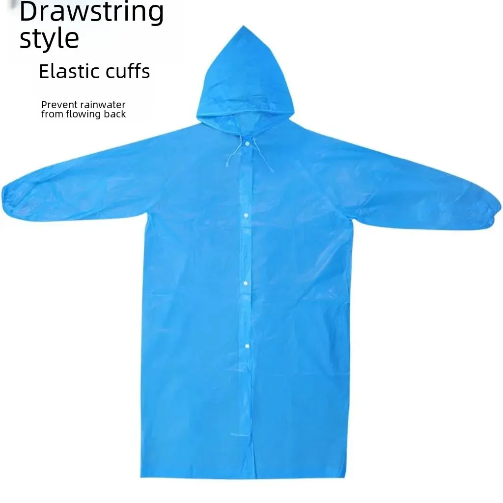 Non-disposable Thickened Frosted Waterproof Adult Men Women Children Integrated Semi-transparent Hiking Raincoat