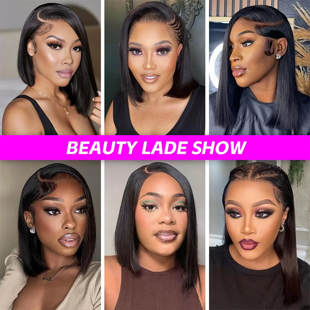 装着してすぐ使えるグルーレスウィッグ人毛プレプラッキング済みプレカット5x5 HDレースクロージャーボブウィッグストレートショートボブウィッグ人毛