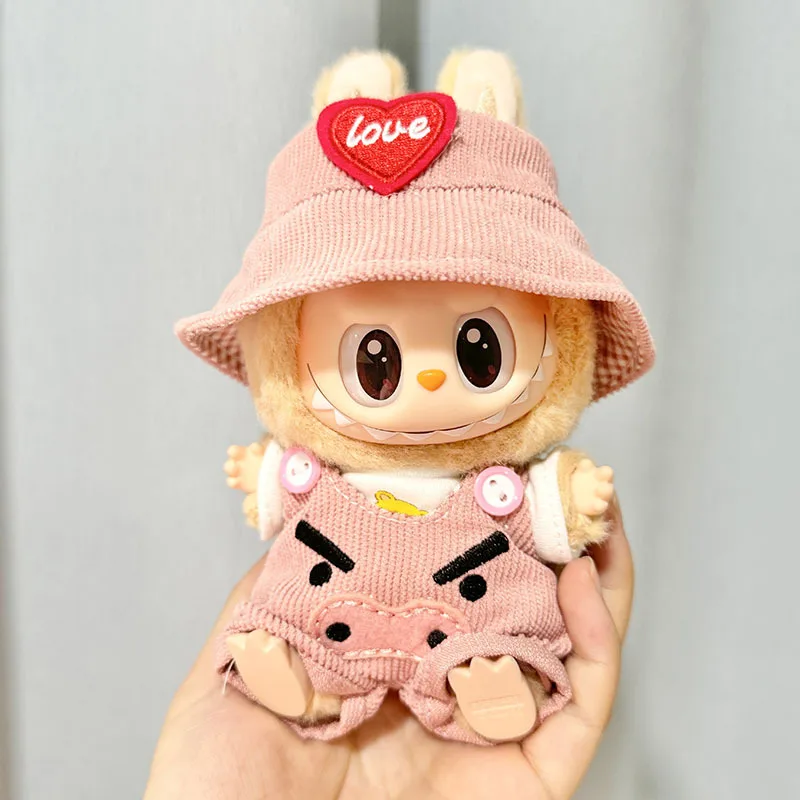 17cm Mini Plush Doll\'S Clothes Outfit Accessories For Korea Kpop Exo Labubu I II Idol Dolls sit party overalls Clothing Gift