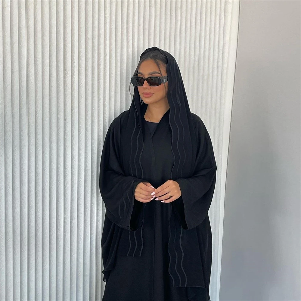 Dubai Arabic Hijab Dress Women Muslim Open Abaya Kimono Cardigan Scarf Robe Eid Ramadan Marocain Kaftan Femme Musulmane Jalabiya