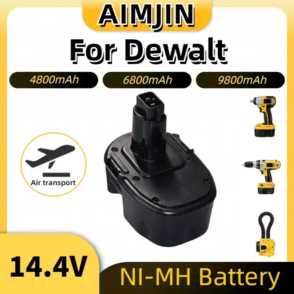 Bateria de substituição Ni-MH para Dewalt, ferramentas elétricas sem fio, 4800 mAh, 6800 mAh, 9800mAh, 14.4V, XRP, DC9091, DC9094, DW9091, DE9092