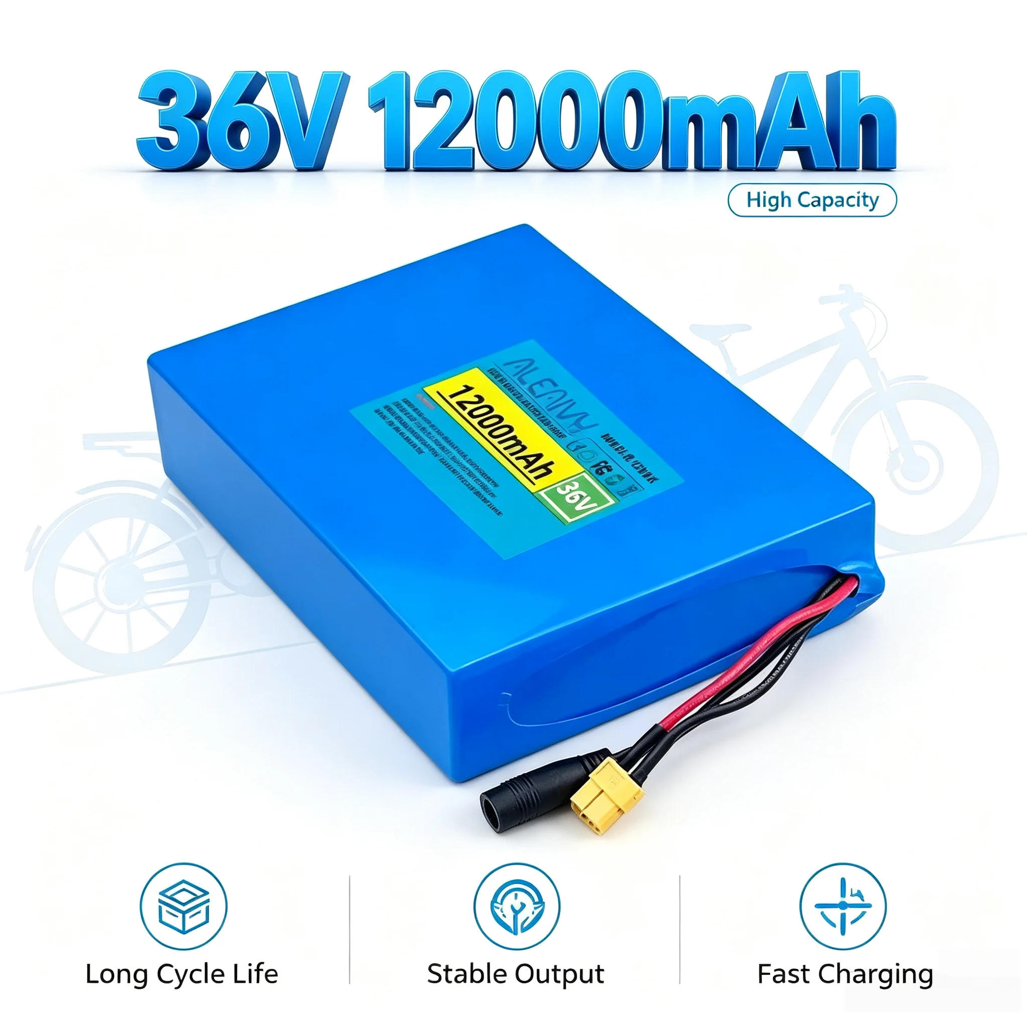 New 36V 12000mAh 10S4P Li-ion Battery Pack with BMS for 500W Longboard Skateboard Commuting Tool High Capacity Rechargeable