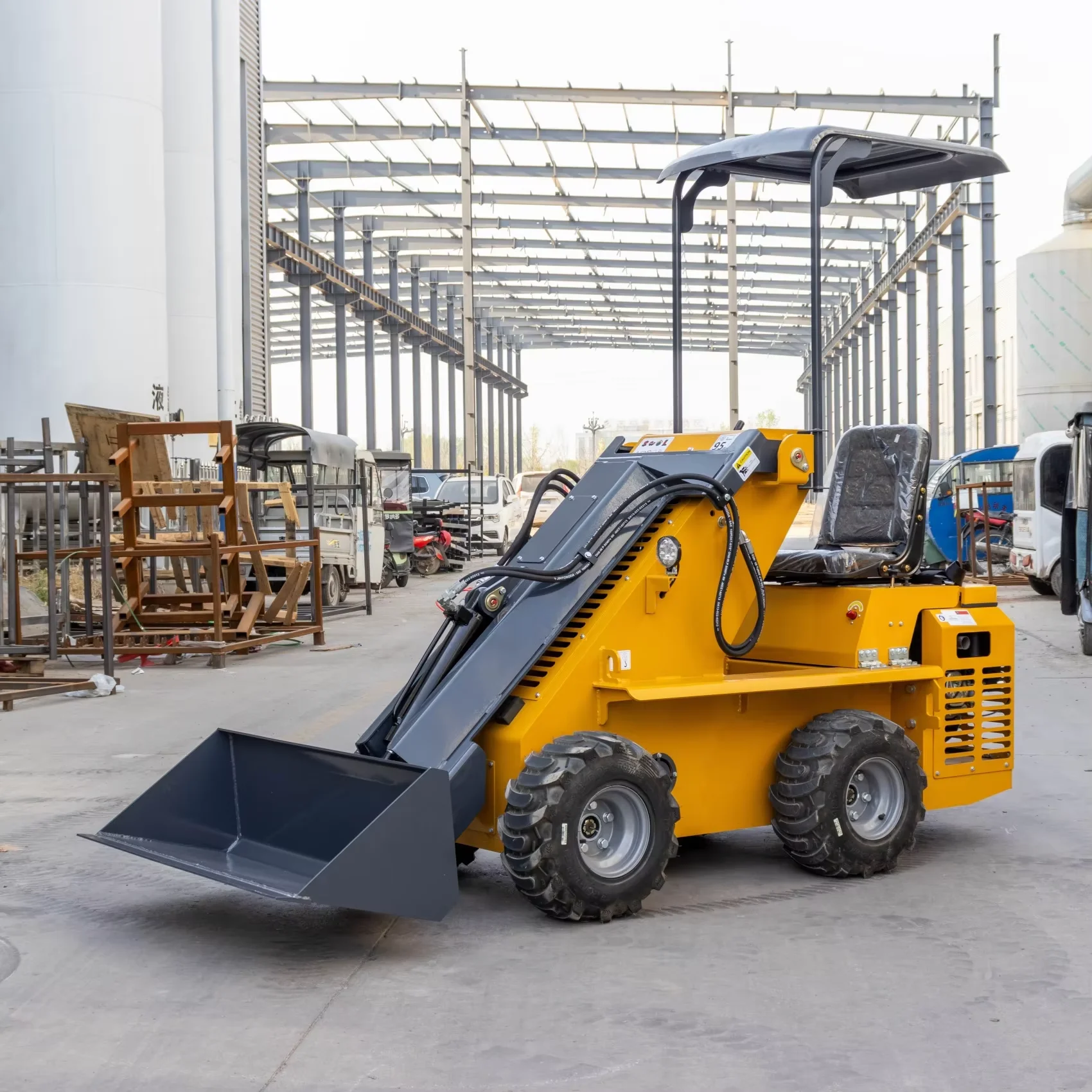 

Small Skid Steer Loader for Driveway Building Road Construction Mini Payloader In Stock Factory Outlet Selling Hot Item