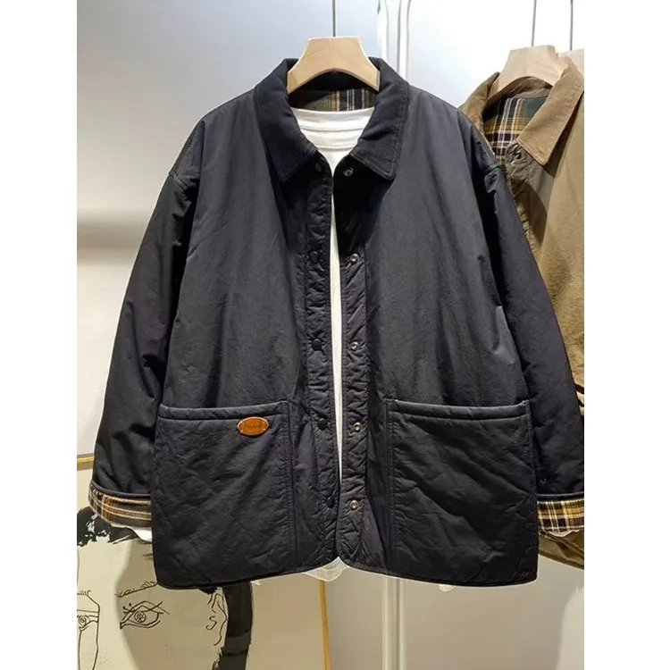 Winter Thiened Faionable Warme Baumwolle Patchwork Jaet Single Button Pure Color Top Quali Damen Arbeitskleidung Mantel