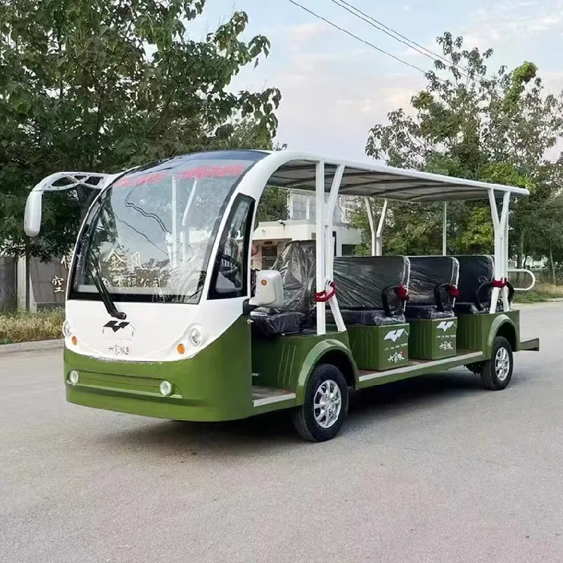 Wholesale Brand New Chinese Luxury 11 Seats 72V Amusement Park Tourist Shuttle Mini Electric Four Wheel Sightseeing Bus Car