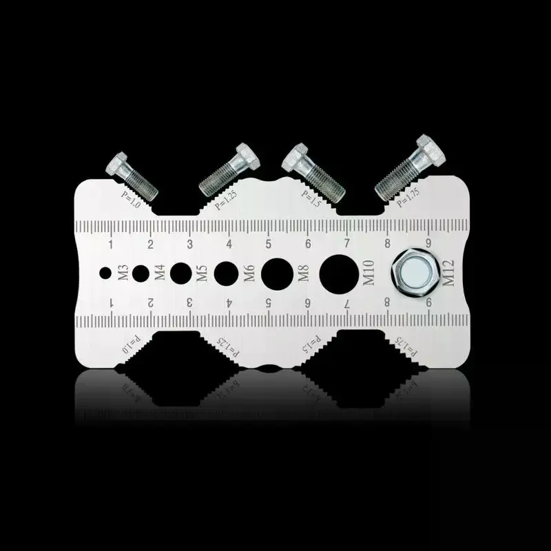 Thread Checker Screw Measurement Ruler Stainless Steel Caliper Metric Gauge Tool For Measuring Screw Pitch Bit Bolt Nut Screw