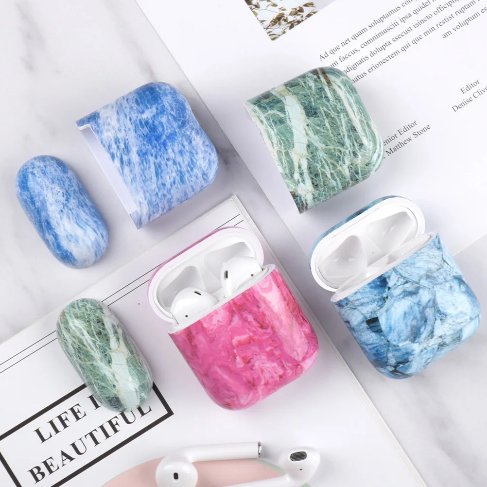 

Wireless Earphone Protector Marbling Protective Case Compatible for AirPods 1 2 Impact Resistant Scratch Proof Earphone Cover
