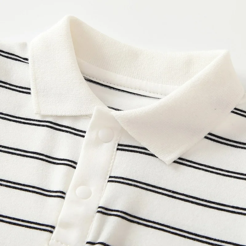Lapel onesie baby clothes summer clothes thin newborn baby boy onesie full moon 100 days climbing clothes