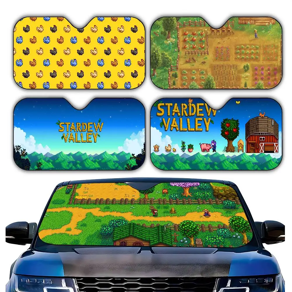 S-Stardew Valley لعبة مظلة السيارات الستائر 130x70 سنتيمتر سيارة ظلة غطاء الزجاج الأمامي UV حماية السيارات قناع اكسسوارات للسيارات #6