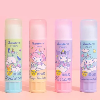 4 ชิ้น/เซ็ต Sanrio น่ารักเยลลี่สี Solid กาว Mymelody Kuromi Cinnamoroll Handmade กาวแข็ง PVA ความหนืดสูงโรงเรียน Art Class