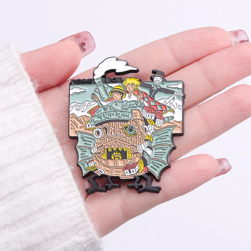 Mobile Castle Enamel Pin Backpack Badge Brooch Metal Women\'s Children Decorative Lapel Clothes Wholesale Friends Free Shipping