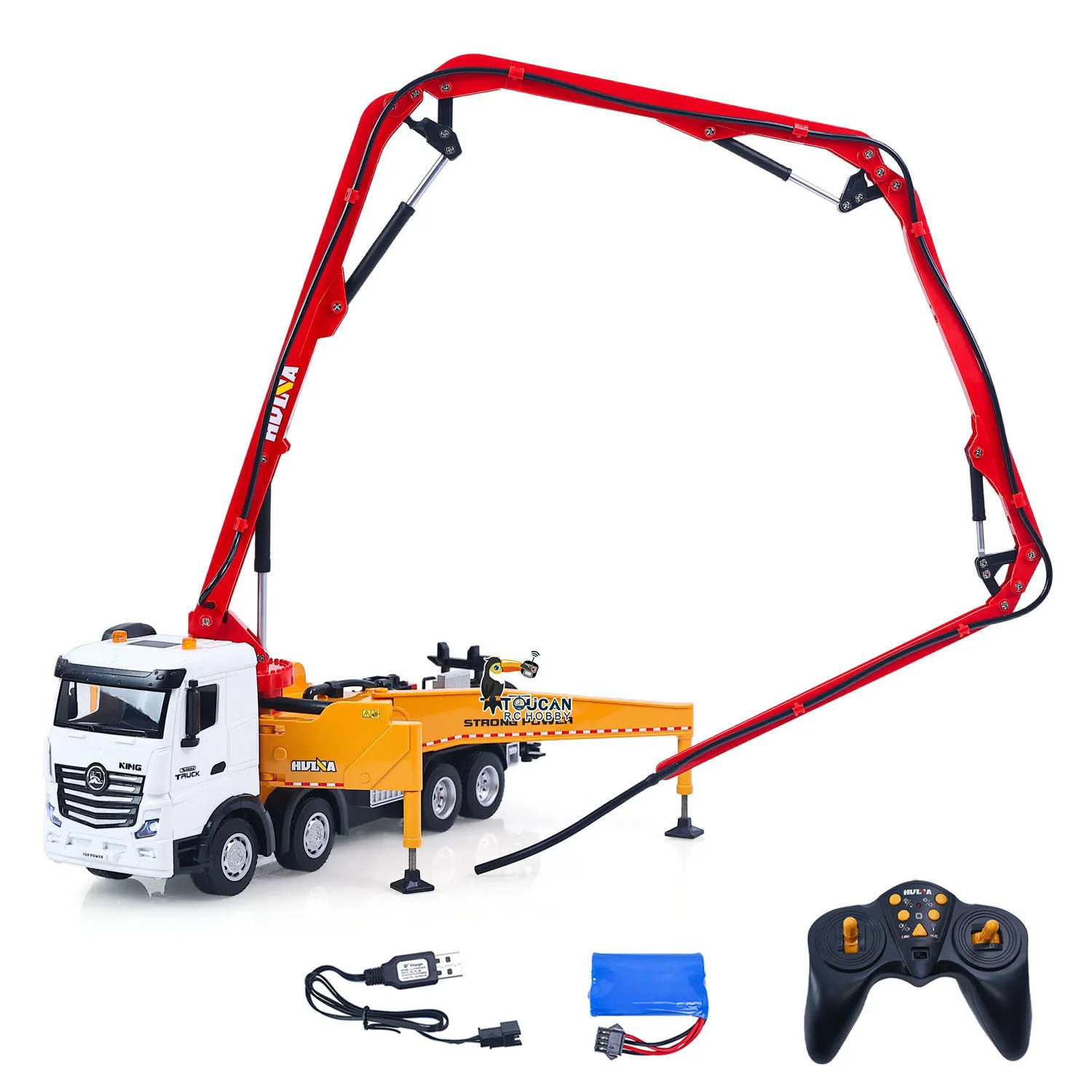 

HUINA 1381 1/18 RC Concrete Pump Truck Engineering Vehicle Remote Control Model RTR Manual Support Leg Light Sound Effects