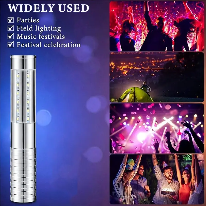 4 Pcs Upgrade Bottle Service Lights LED Strobe Baton Bottle Girl Lights Rechargeable Handheld Flashing Club Signs