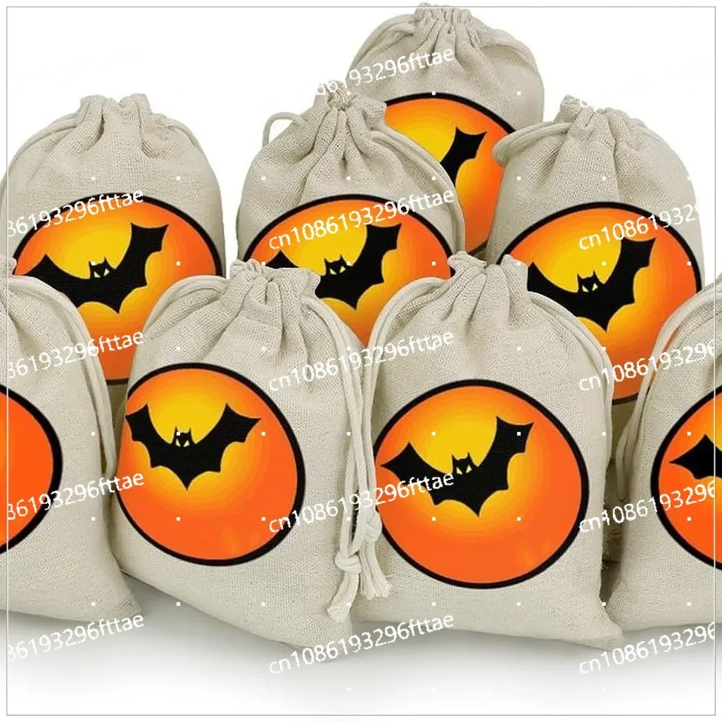 Halloween Cotton and Linen Drawstring 13 * 18CM Candy Storage, Party Decoration Ornament, No Sugar, Party Gift Bag