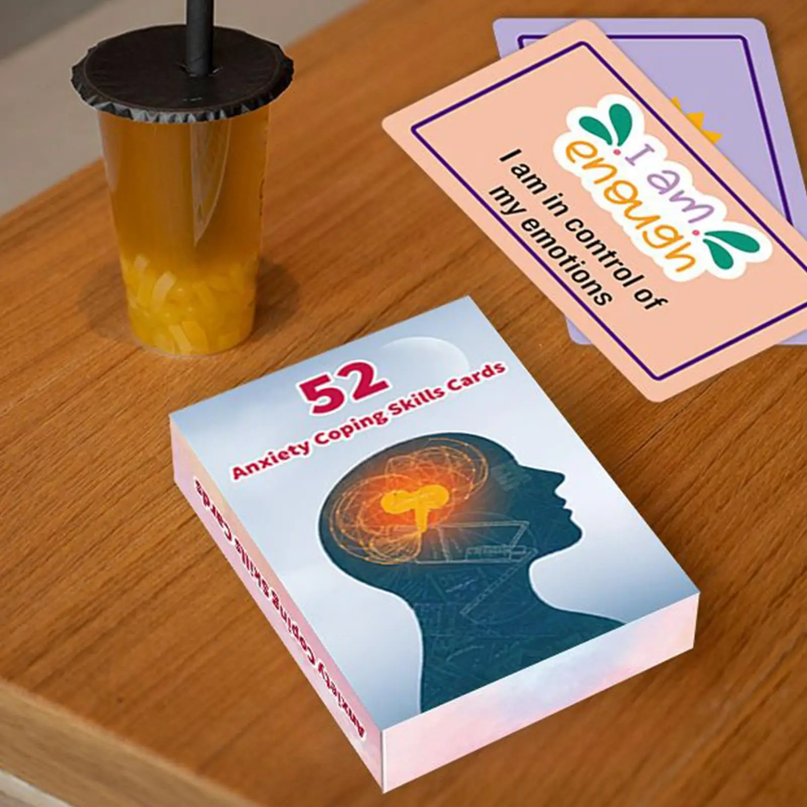 52pcs/set Emotional Intelligence Cards Double-Sided Mental Health Flash Cards Therapy Tools For Anxiety, Mindfulness & Social