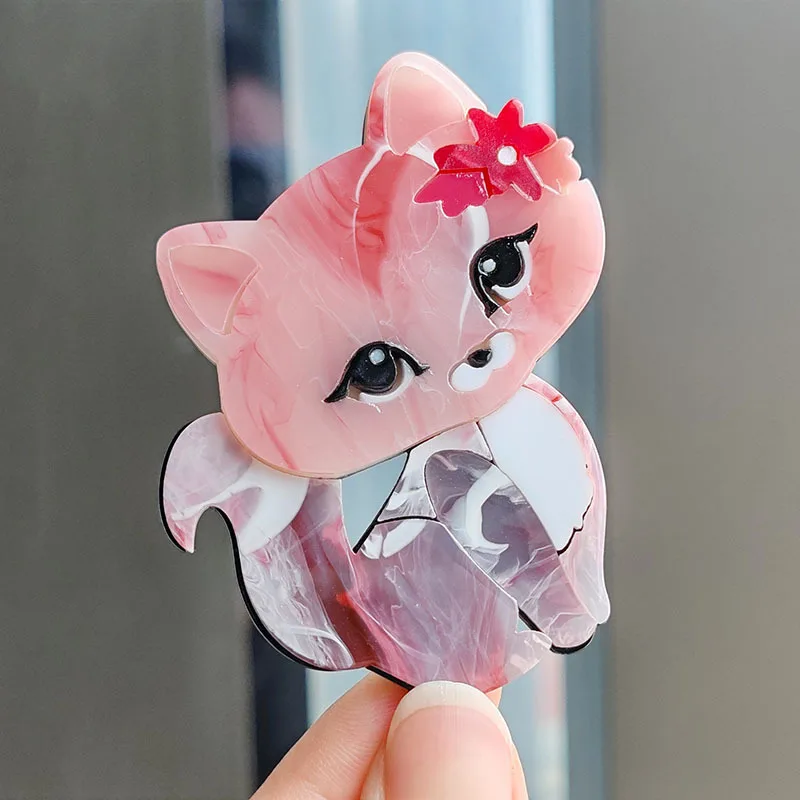 

New Fashion Acrylic Cartoon Cute Seven Color Cat Brooch For Women Unisex Lovely Animal Brooches Party Jewelry Casual Pin Gifts