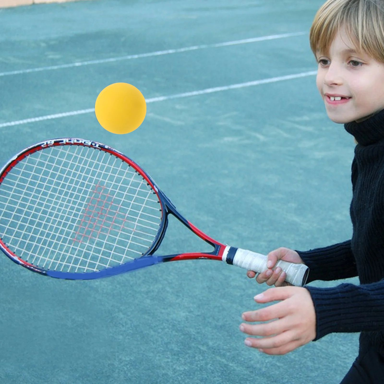 

4pcs Racket Ball Rubber Rubber High Highly Visible Rubber Sports Balls For Beginner Training Practice