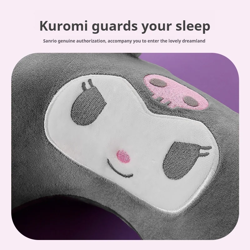 Kuromi Series Memory Cotton U-Shaped Pillow Protects Cervical Spine Neck Nap Travel Companion Cartoon Cute Anime Peripheral Gift