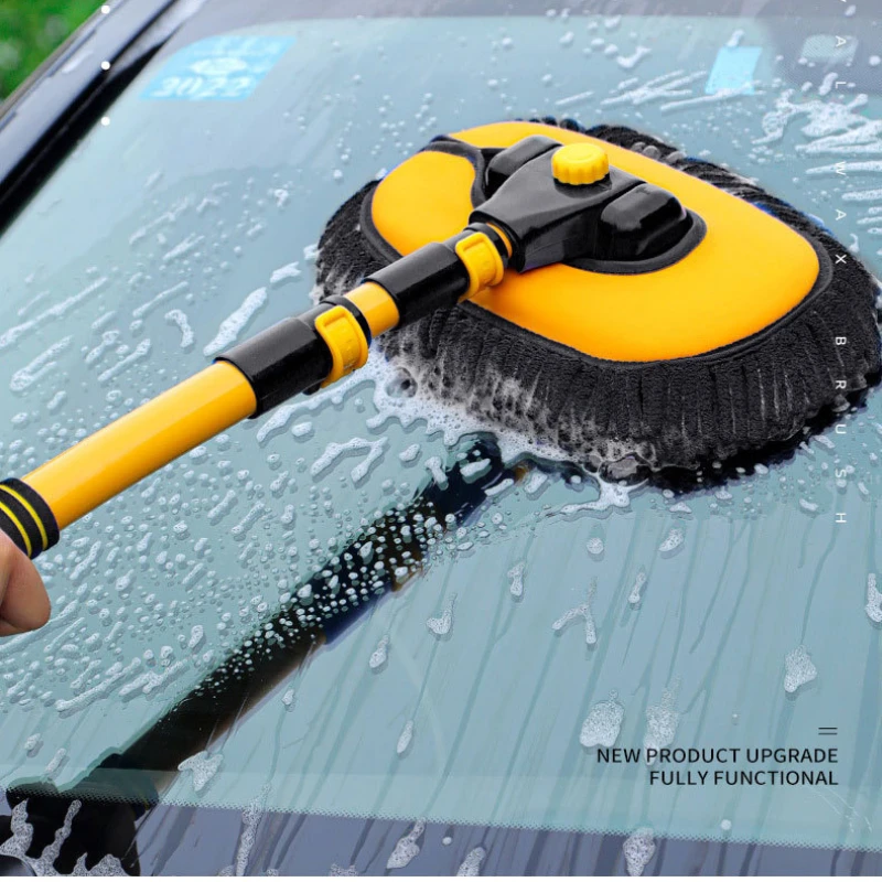 Car Wash Mop Retractable Curved Rod Car Wash Brush Soft Hair Does Not Hurt The Car Brush Cleaning Removable Wipe Tool