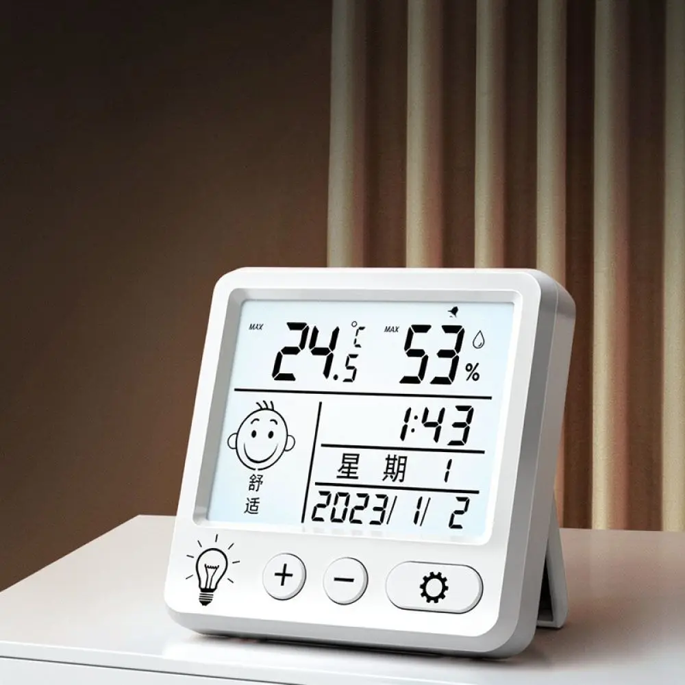 Compact Digital Room Hygrometer Accurate Indoor Temperature Humidity Meter Gauge For Home Office Bedside