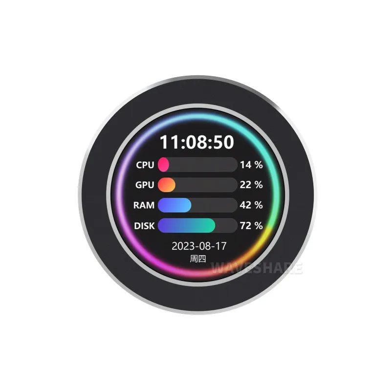 

Waveshare 2.1/2.8 Inch USB Monitor,AIO LCD Screen,CPU Cooler Screen/Display Screen For Inside PC/Desktop RGB Ambient Screen
