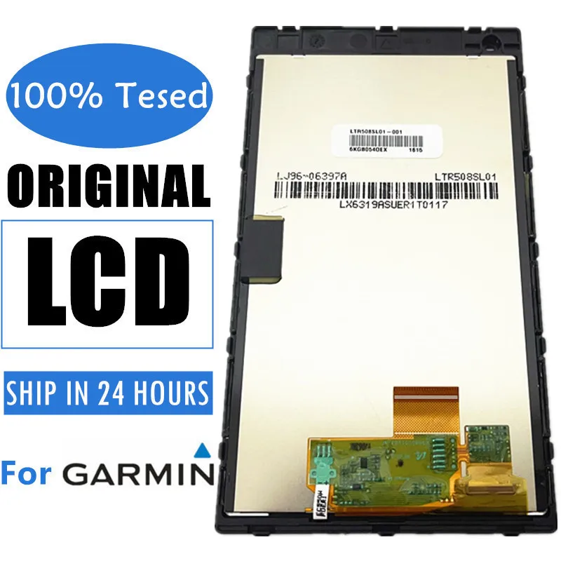 Original LCD Screen for Garmin, Digitizer Panel with Side Frame, Display Touchscreen, Digitizer, 50 NA, LMTHD, 010-01531-00