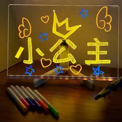 1pc LED Lamp, Acrylic Message Note Board USB Drawing Board Bedroom Night Light Birthday Christmas New Year Gift