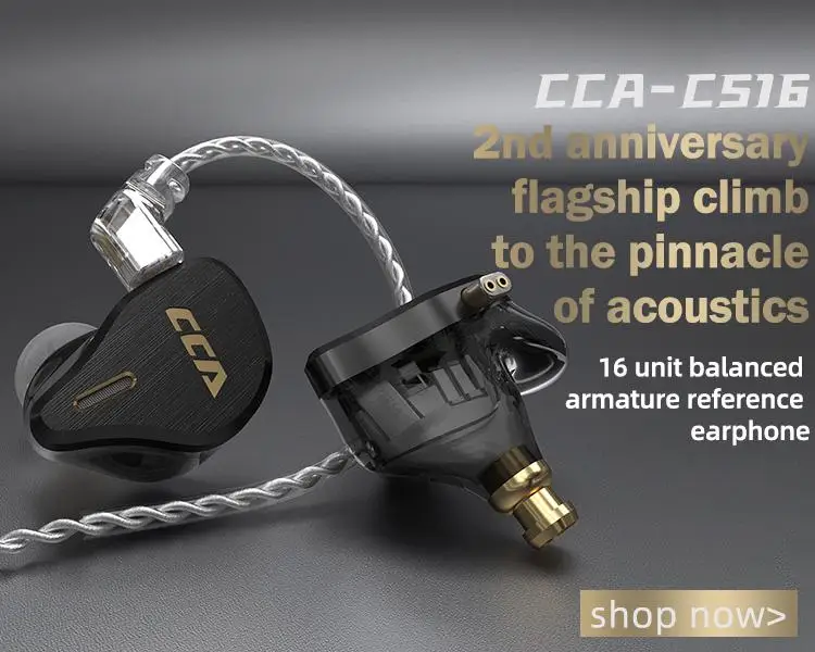 CCA CS16 8BA Drive Units In Ear Earphones 8 Balanced Armature HIFI Headset With Noise Cancelling Earbuds ASX CS16 ASF ZSX ZAX