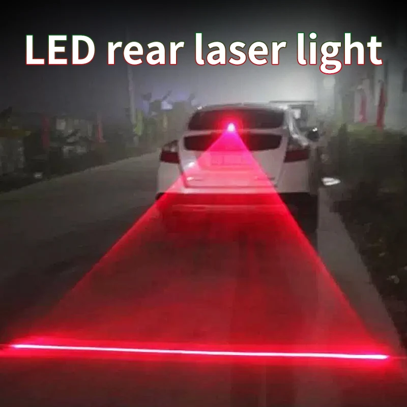 Car Auto LED Laser Fog Light Vehicle Anti-Collision Taillight Brake Warning Lamp Cool Anti-Collision Car End Rear Tail Fog